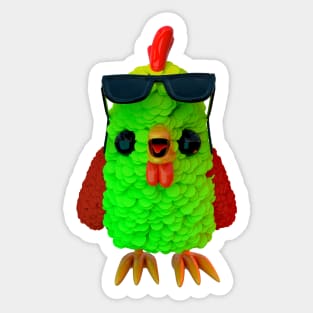 Green cool chicken Sticker